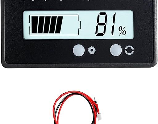 12V 24V 36V 48V 60V 72V 84V Golf Cart Battery Meter, Battery Capacity Indicator with LCD Display Backlight, Waterproof Monitor Gauge Digital Voltmeter Tester for Car Golf Cart (White)