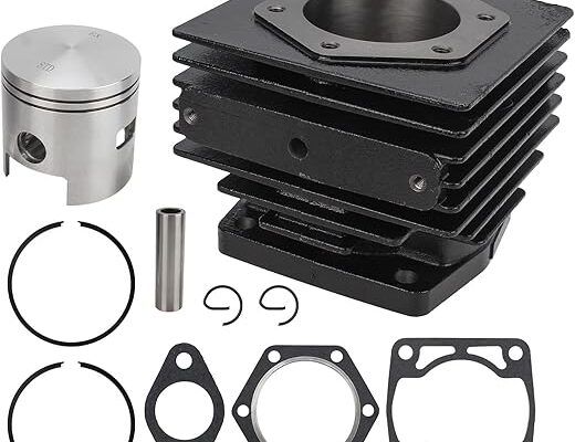 AUTOKAY 14532-G1 Top End Rebuild Kit Cylinder & Piston Fits for EZGO 2 Cycle Gas Golf Cart 1976-1988