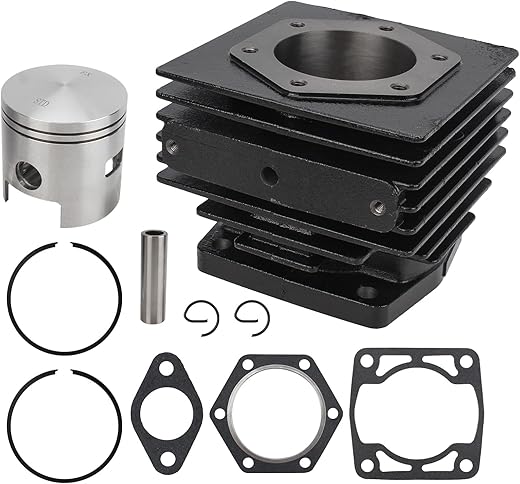 AUTOKAY 14532-G1 Top End Rebuild Kit Cylinder & Piston Fits for EZGO 2 Cycle Gas Golf Cart 1976-1988