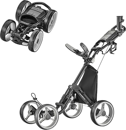 CaddyTek Explorer V8 - SuperLite 4 Wheel Golf Push Cart, Explorer Version 8