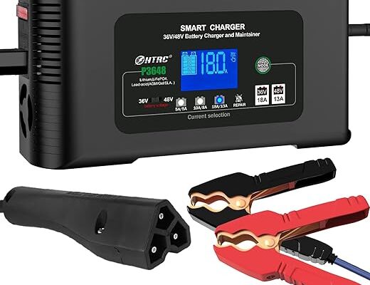 Golf cart Battery Charger, 48V 13A and 36V 18A Trickle Battery Charger,48 Volt Golf Charger,for EZGO RXV&TXT Smart Charger,Lithium,LiFePO4,Lead-Acid AGM/Gel/SLA..Battery Charger,3-Pin (Delta-Q)