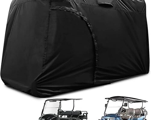 Golf Cart Cover 2/4/6 Passenger, 156"/144"/138"/125"/114"/95" Waterproof Golf Club Car Rain Covers 2/4 Passenger, Outdoor EZGO Yamaha Protective Golf Cart Covers, Golf Cart Enclosure Accessories