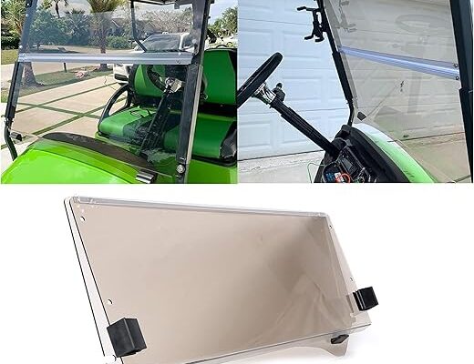 KUAFU Tinted Foldable Windshield Compatible with 2004-UP Club Car CC Precedent XF I2 I3 I2L Gas or Electric Models Golf Cart Folding Down Windshield Tinted Design