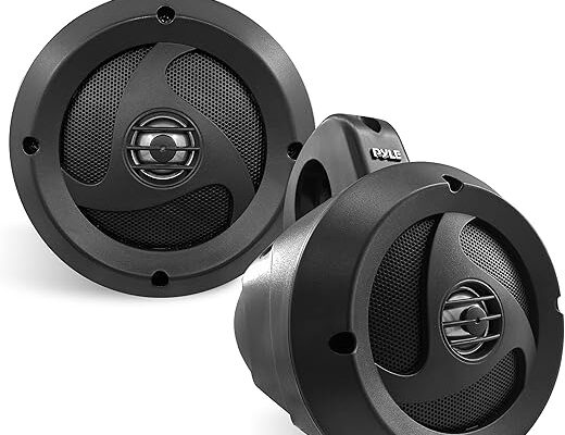 Pyle 2-Way Waterproof Bluetooth Off-Road Speakers - 4 inch 900W Active Passive Marine Grade Wakeboard Tower Speakers System w/AUX, Full Range Outdoor Stereo Speaker for ATV/UTV Jeep Boat PLUTV40BTA