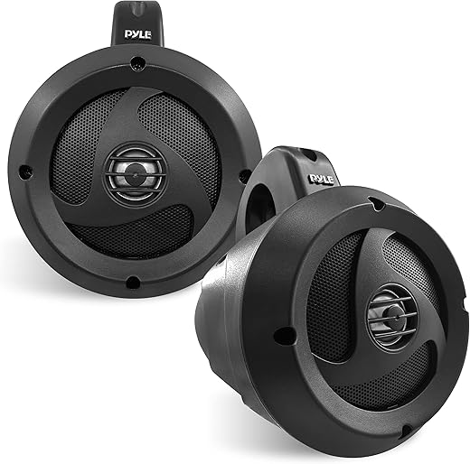 Pyle 2-Way Waterproof Bluetooth Off-Road Speakers - 4 inch 900W Active Passive Marine Grade Wakeboard Tower Speakers System w/AUX, Full Range Outdoor Stereo Speaker for ATV/UTV Jeep Boat PLUTV40BTA