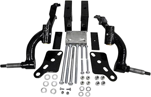 Red Hawk LIFT-106 Lift Kit Compatible With/Replacement For Club Car DS Gas & Electric 2003.5-2009 6" Drop Spindle, 10" or larger offset wheels required, Spindles are constructed of cast steel